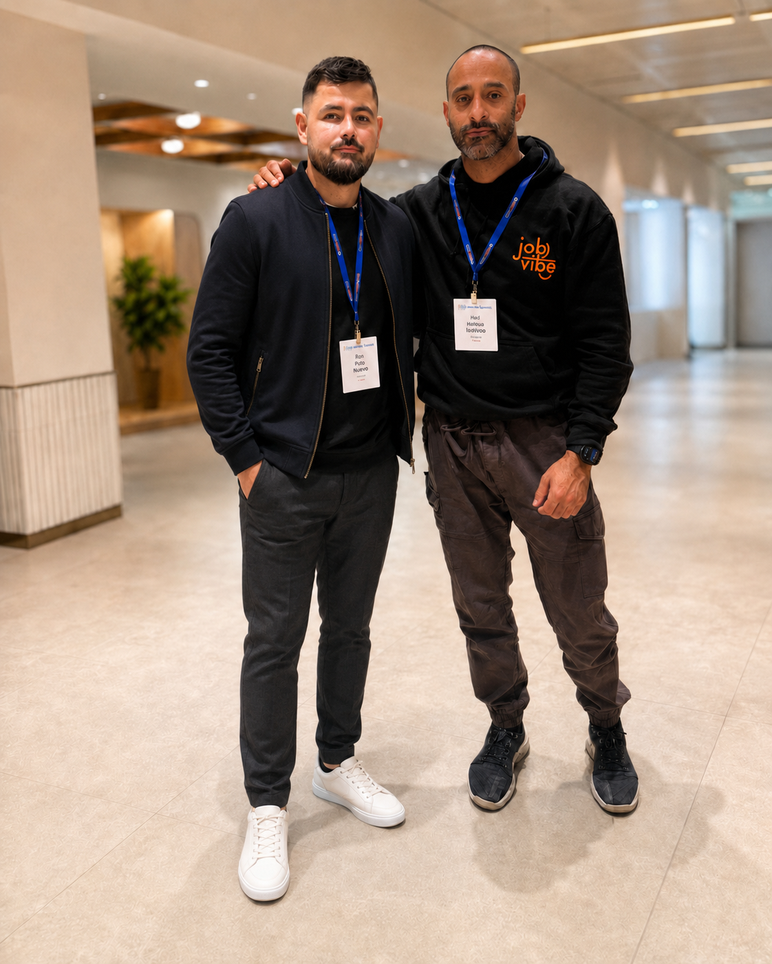 The JobVibe founders at a recruitment event